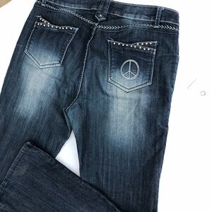 Suka Jeans Embellished peace sign studded denim